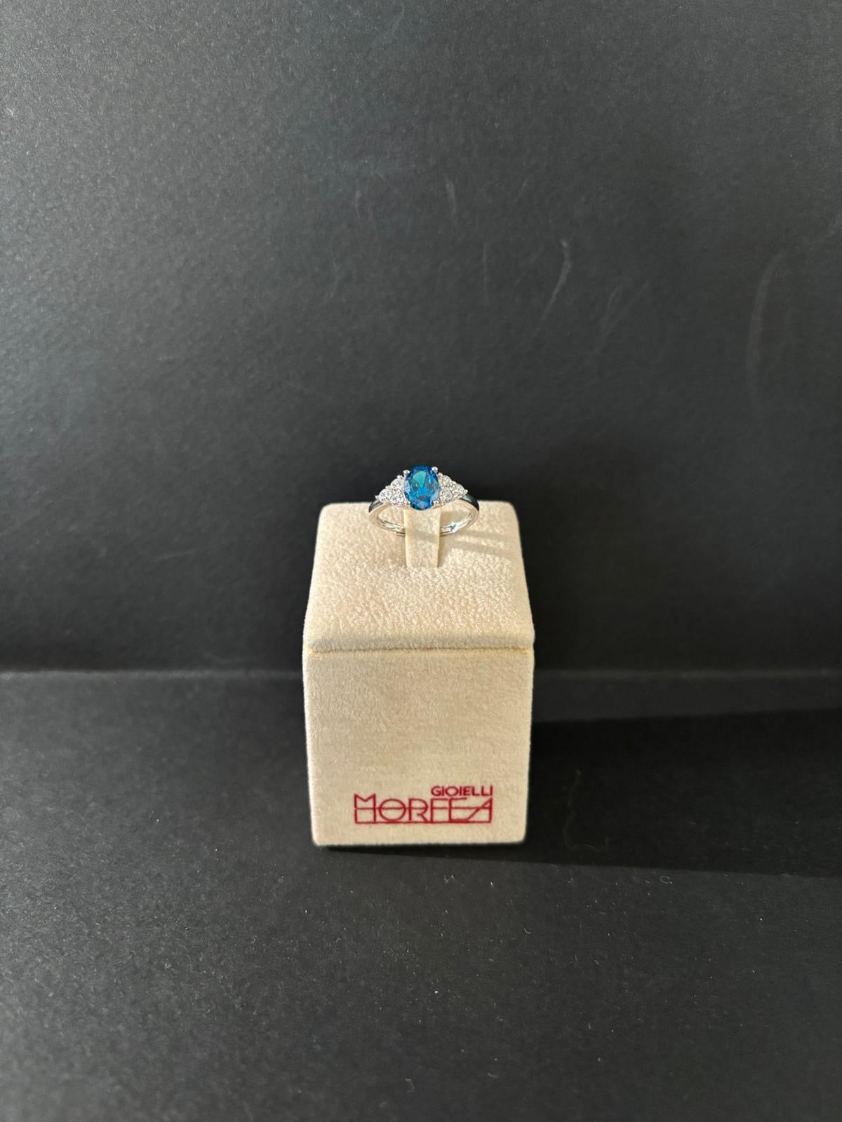 Anello morfea con pietra blu