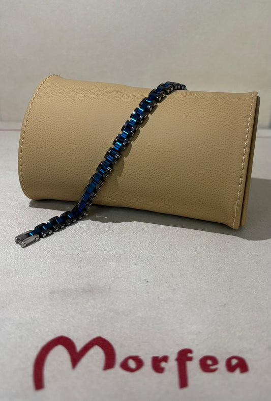 Bracciale uomo blu in Argento 925