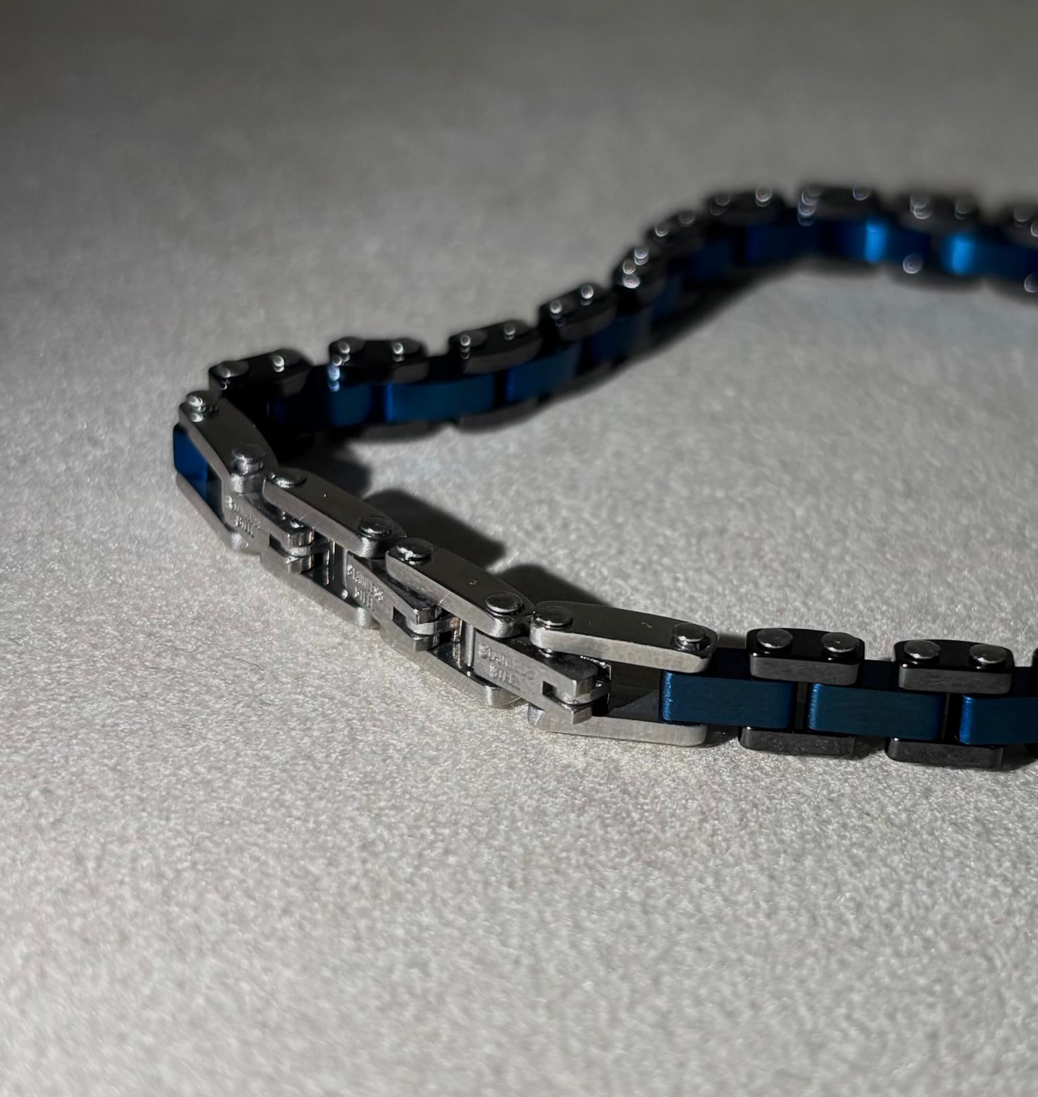 Bracciale uomo blu in Argento 925