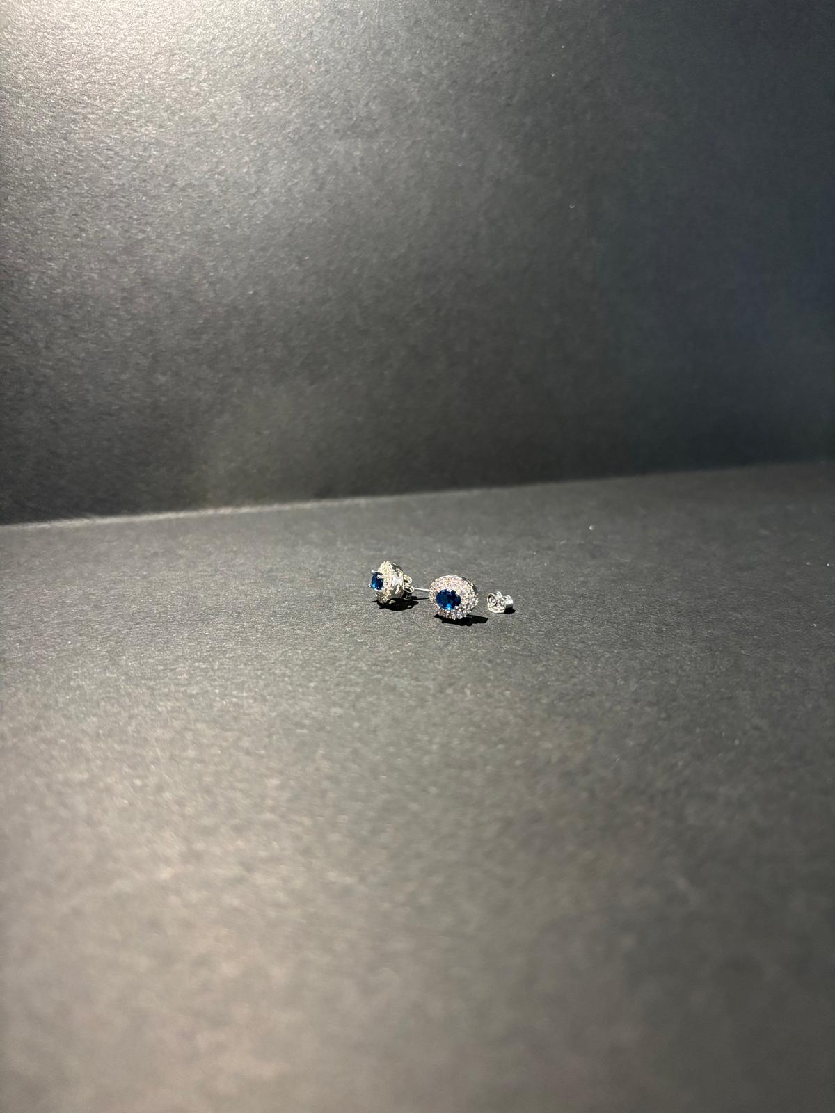 Parure in argento 925 con zirconi blu