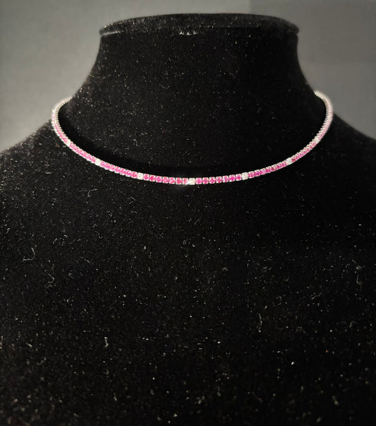 Collana Tennis Morfea con Zirconi rosa/fucsia