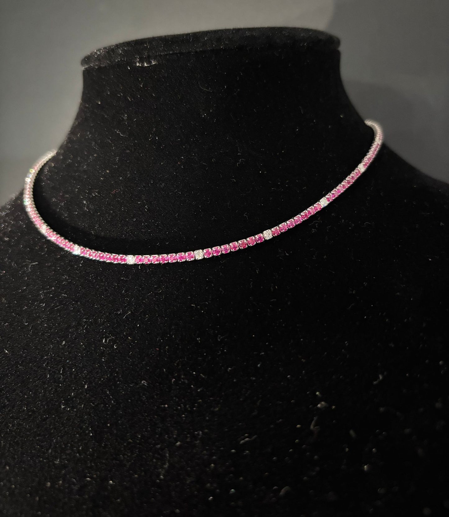 Collana Tennis Morfea con Zirconi rosa/fucsia