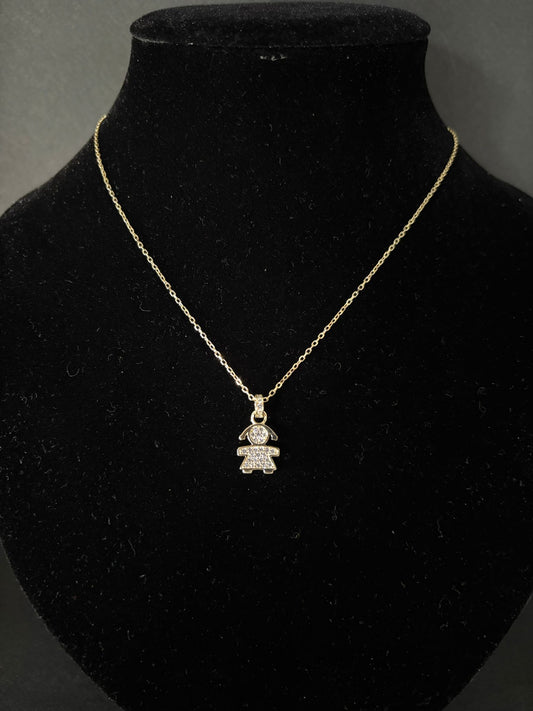 Collana Morfea con ciondolo bambina e zirconi bianchi