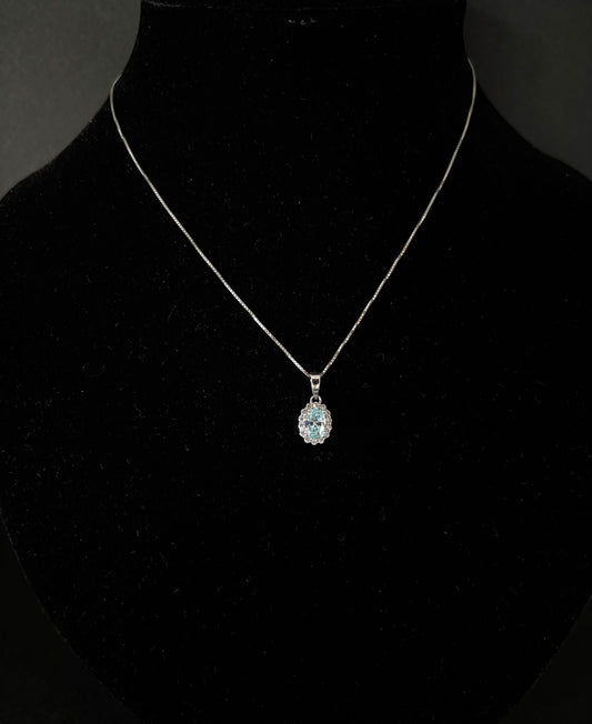Collana Morfea con zirconi acqua marina