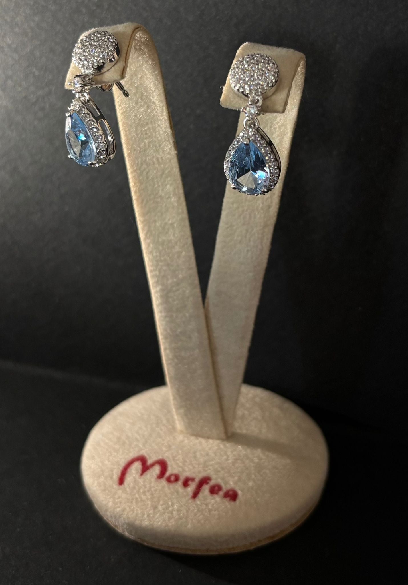 Orecchini Morfea con zircone acqua marina