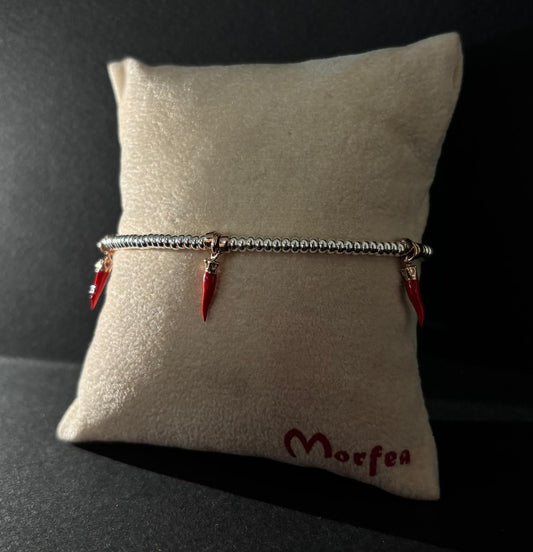 Bracciale Morfea con corni rossi