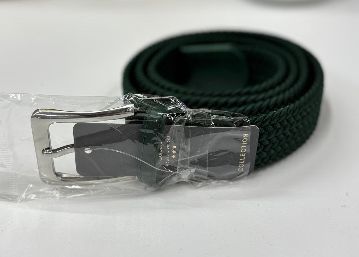 Cintura uomo elastica colore verde