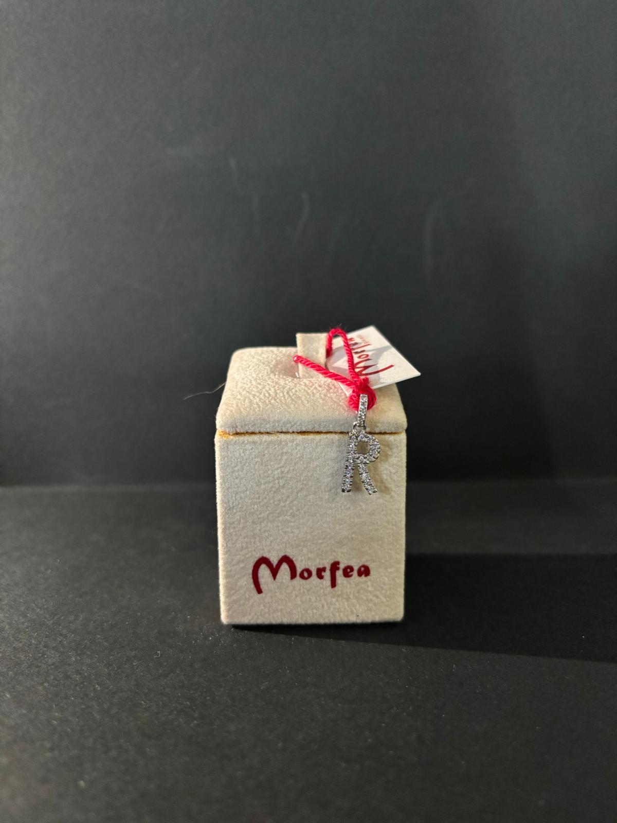 Ciondolo Morfea lettera R con zirconi bianchi