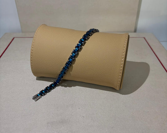 Bracciale uomo blu in Argento 925