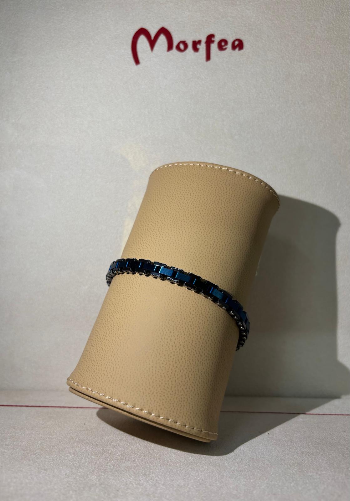 Bracciale uomo blu in Argento 925