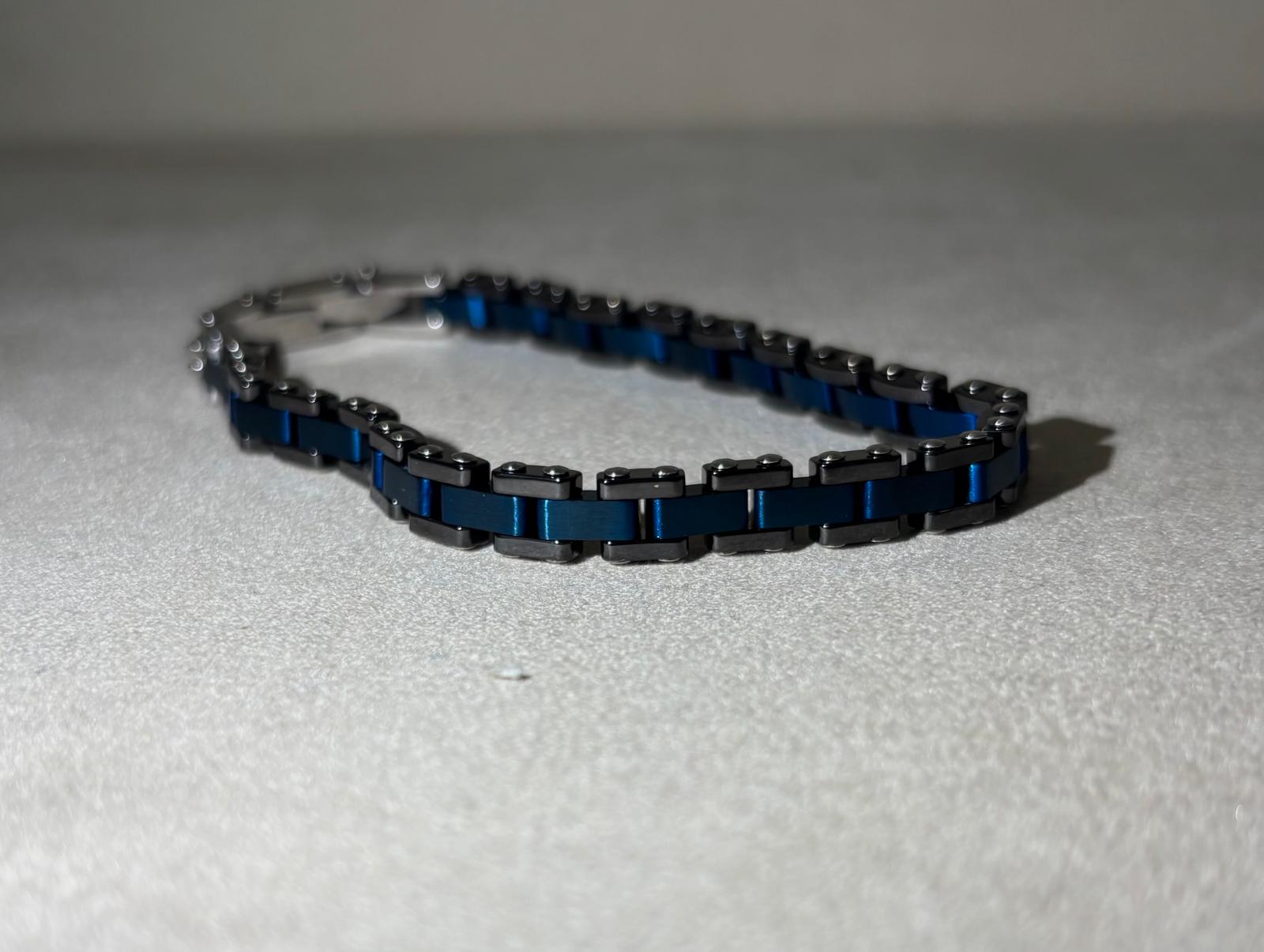 Bracciale uomo blu in Argento 925