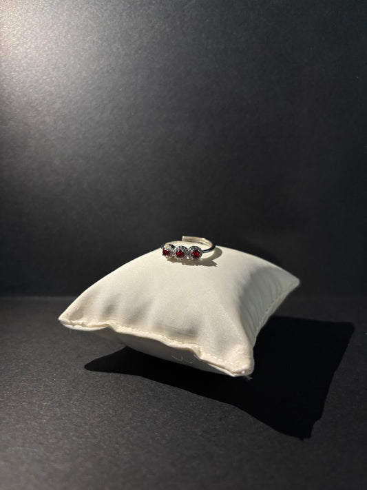 Anello donna in Argento 925 con zirconi rossi e bianchi