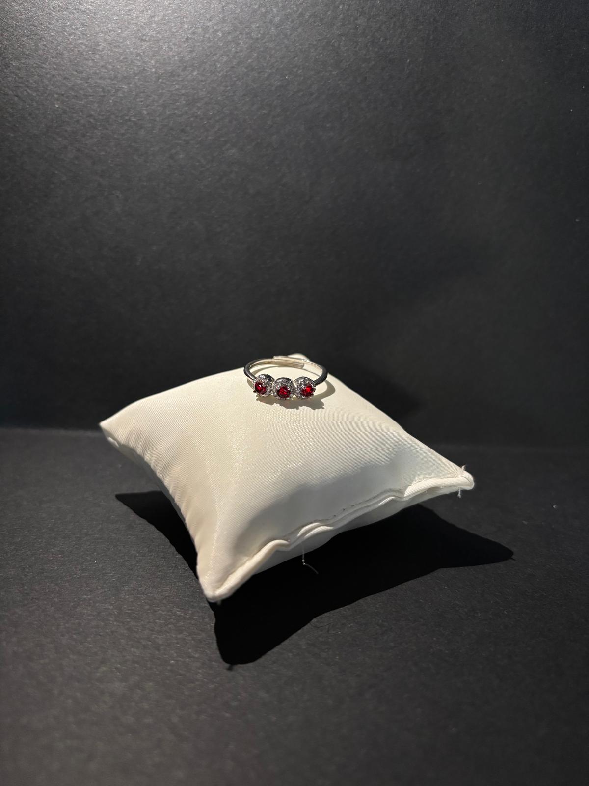 Anello donna in Argento 925 con zirconi rossi e bianchi