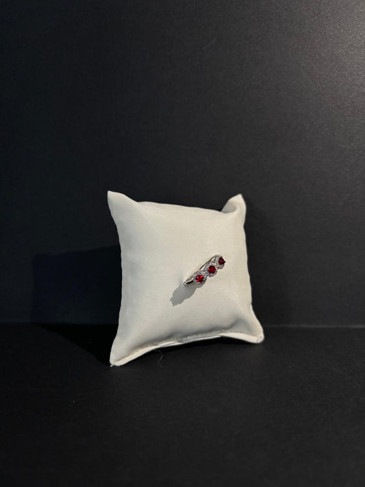 Anello donna in Argento 925 con zirconi rossi e bianchi