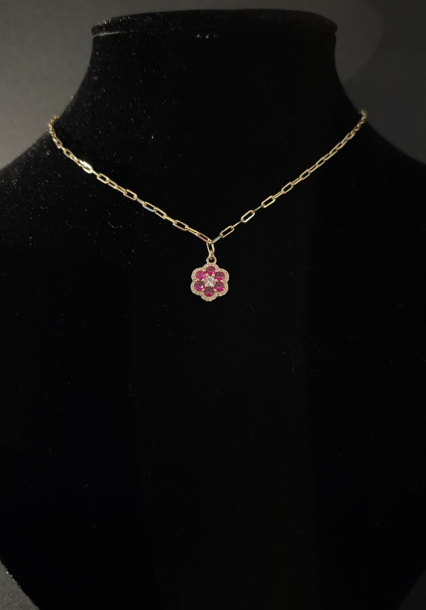 Collana Morfea con Zirconi rossi