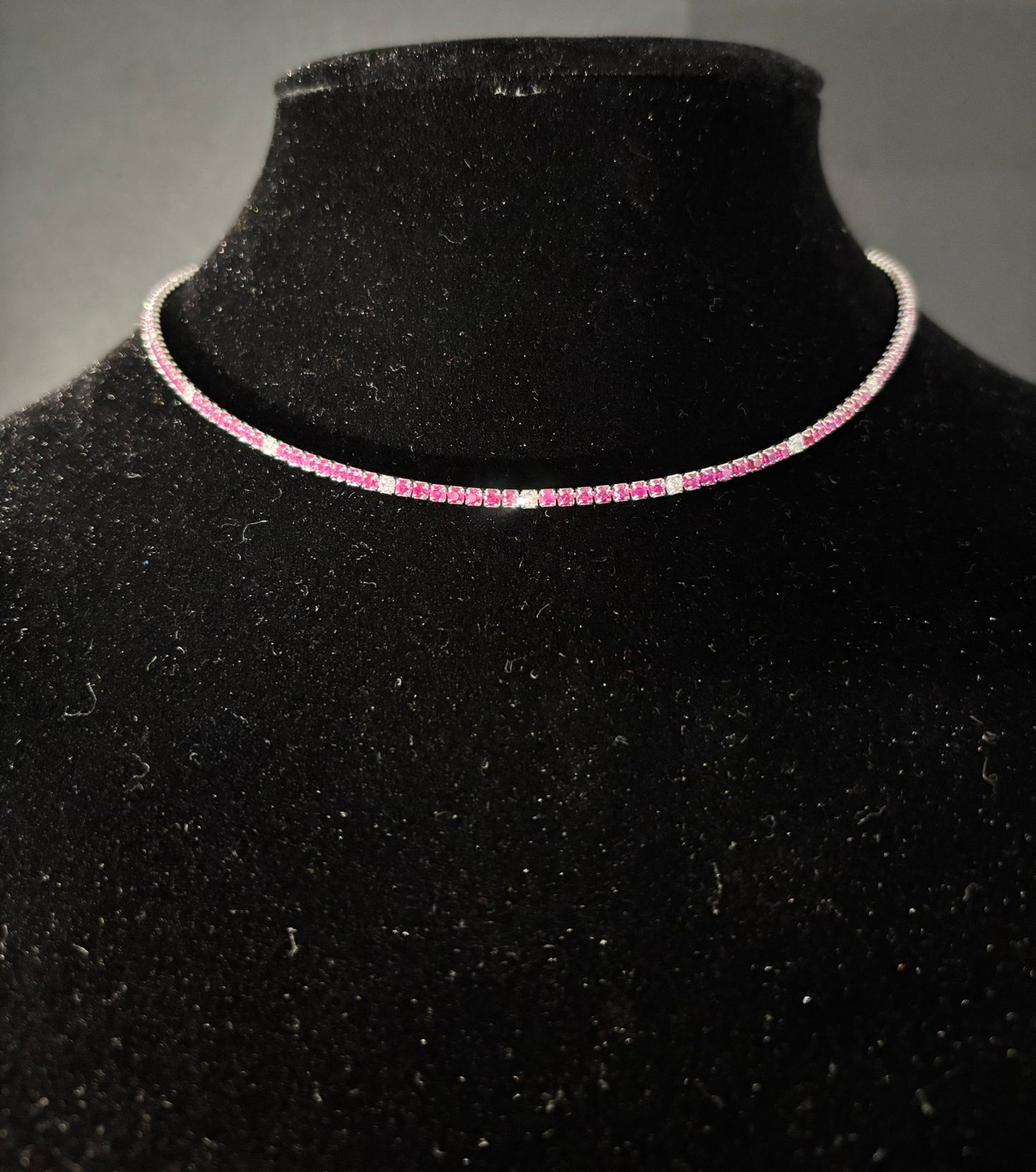 Collana Tennis Morfea con Zirconi rosa/fucsia