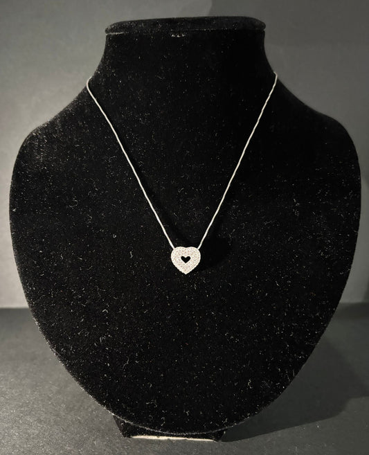 Collana Morfea con cuore e Zirconi bianchi