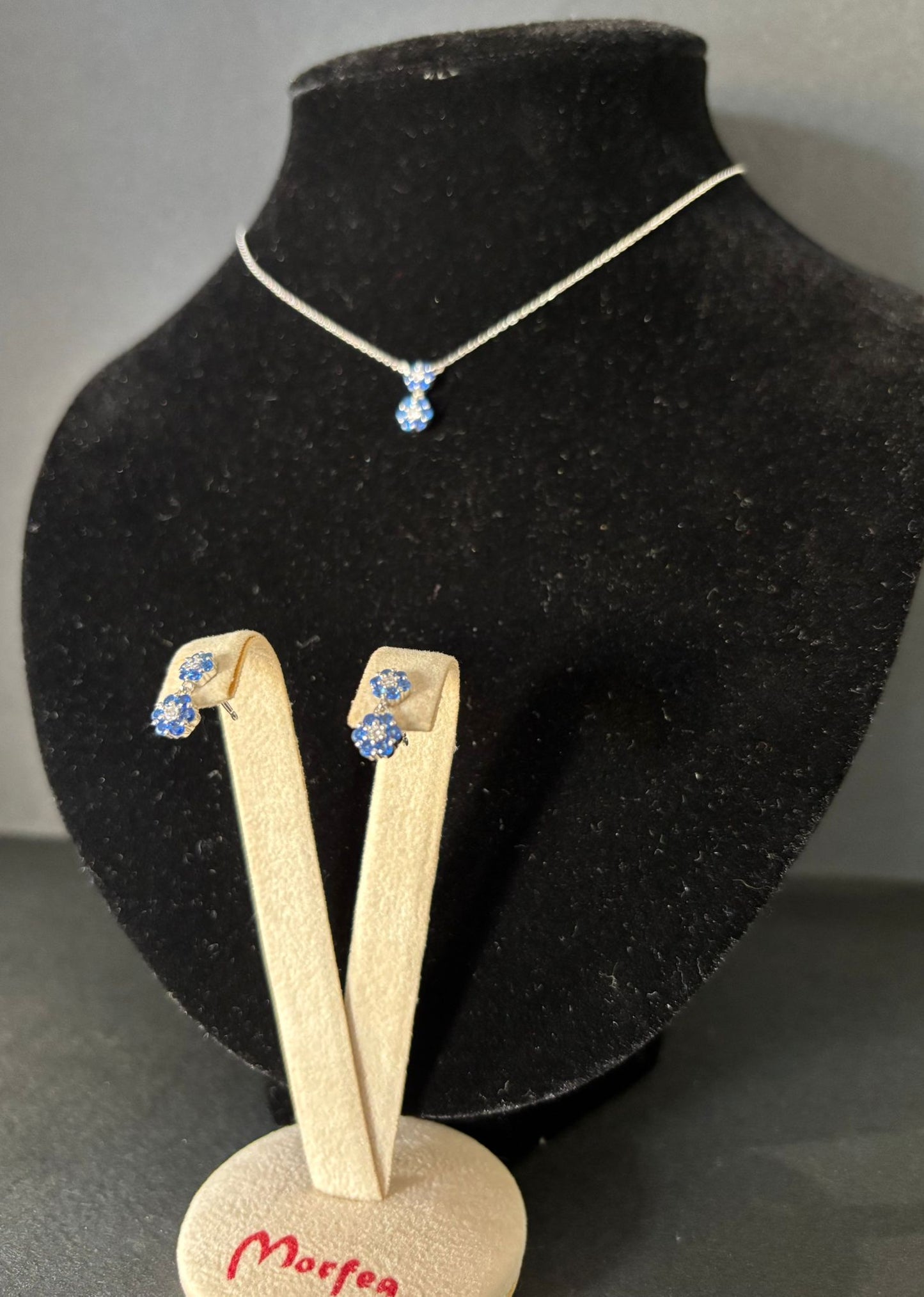Parure Morfea con Zirconi blu