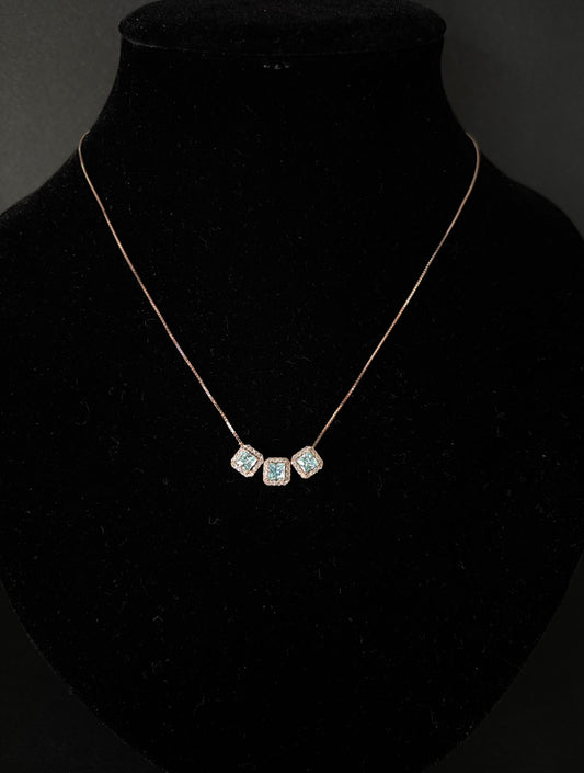 Collana Morfea con Zirconi acqua marina