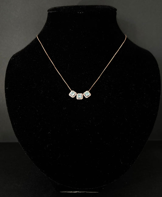 Collana Morfea con Zirconi acqua marina