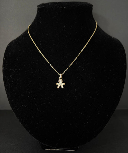 Collana Morfea con ciondolo bambino e zirconi bianchi placcato oro