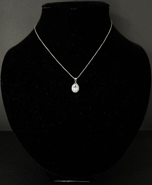 Collana Morfea con zirconi acqua marina