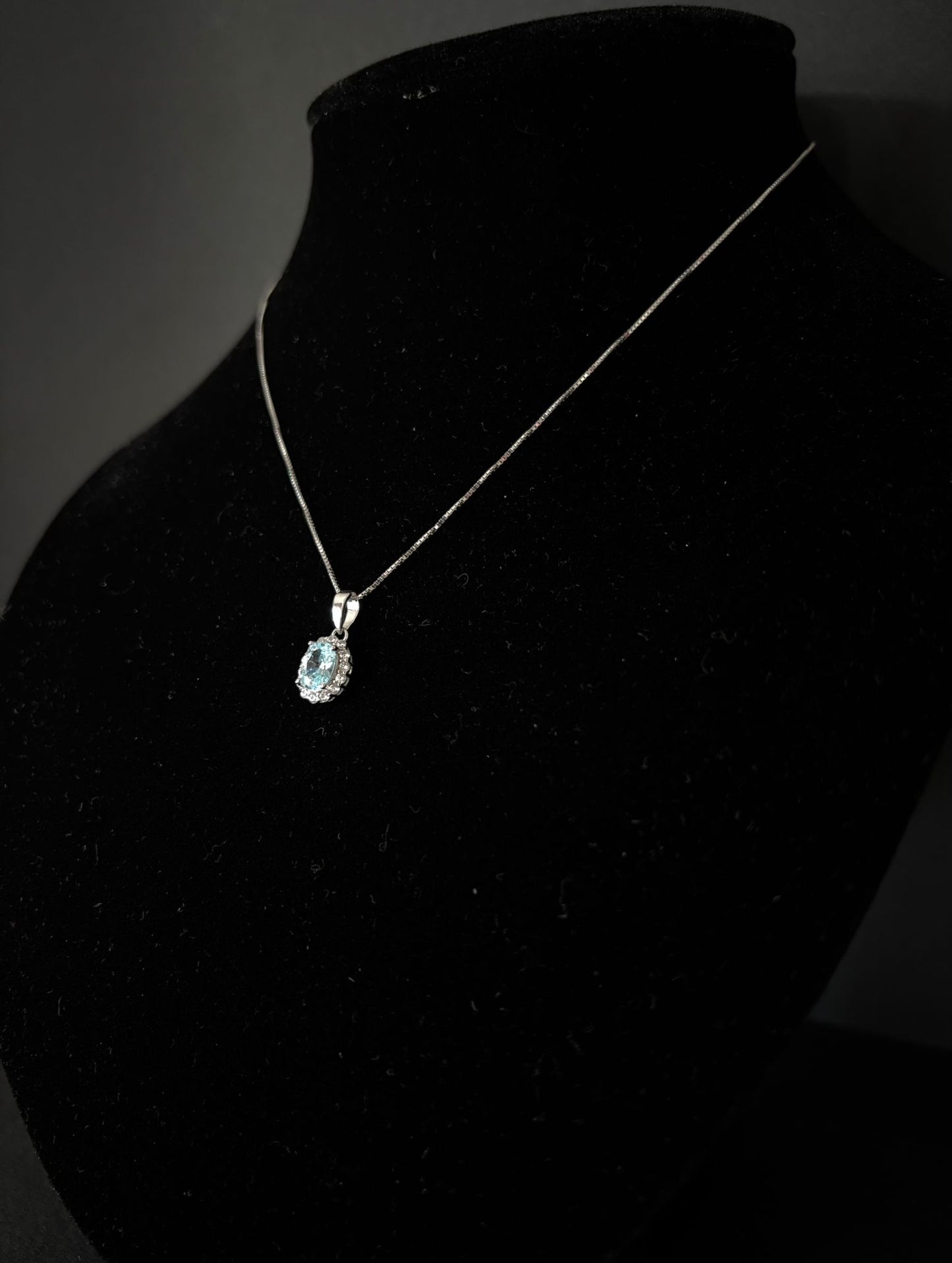 Collana Morfea con zirconi acqua marina