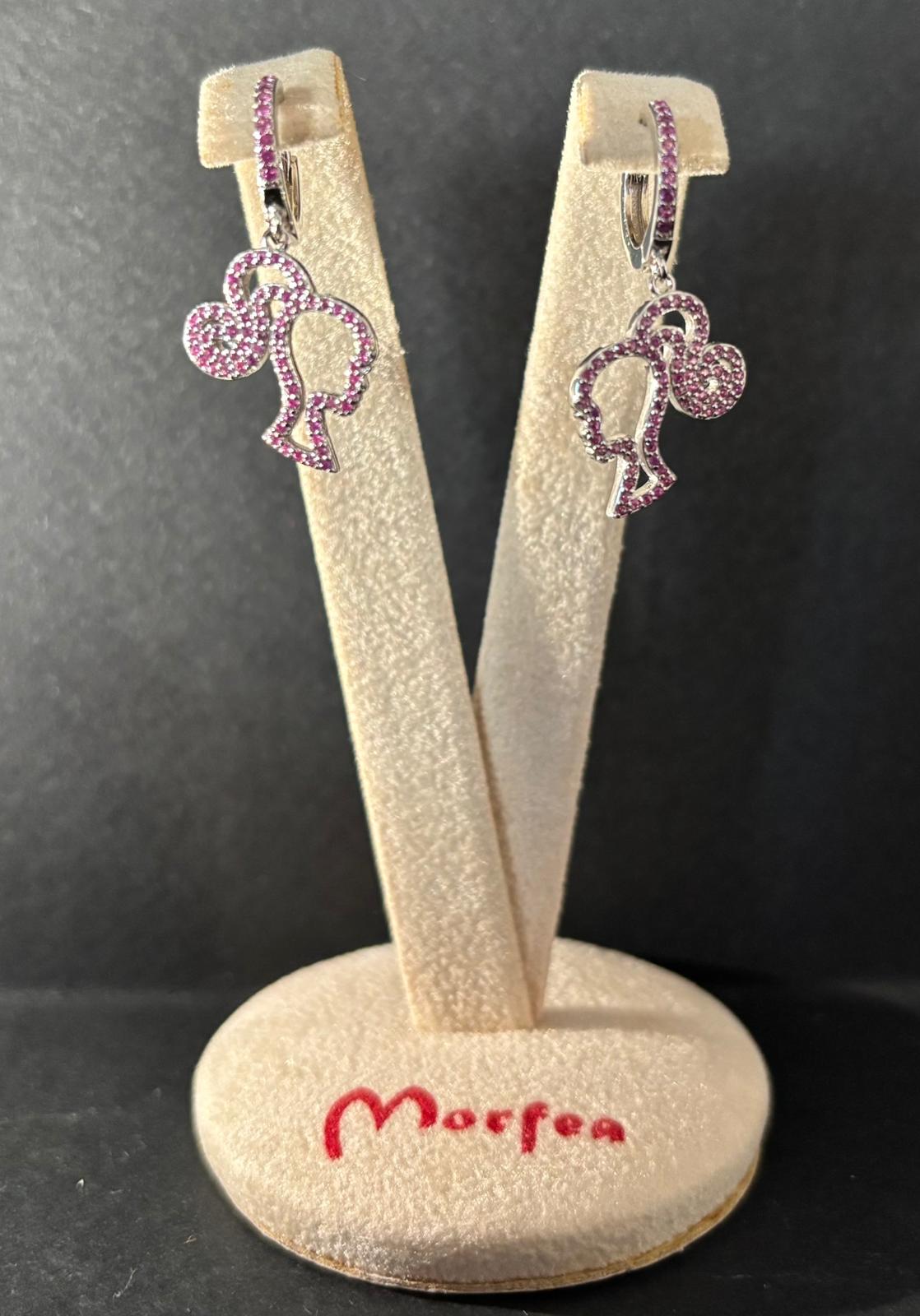 Orecchini Morfea Barbie con zirconi rosa