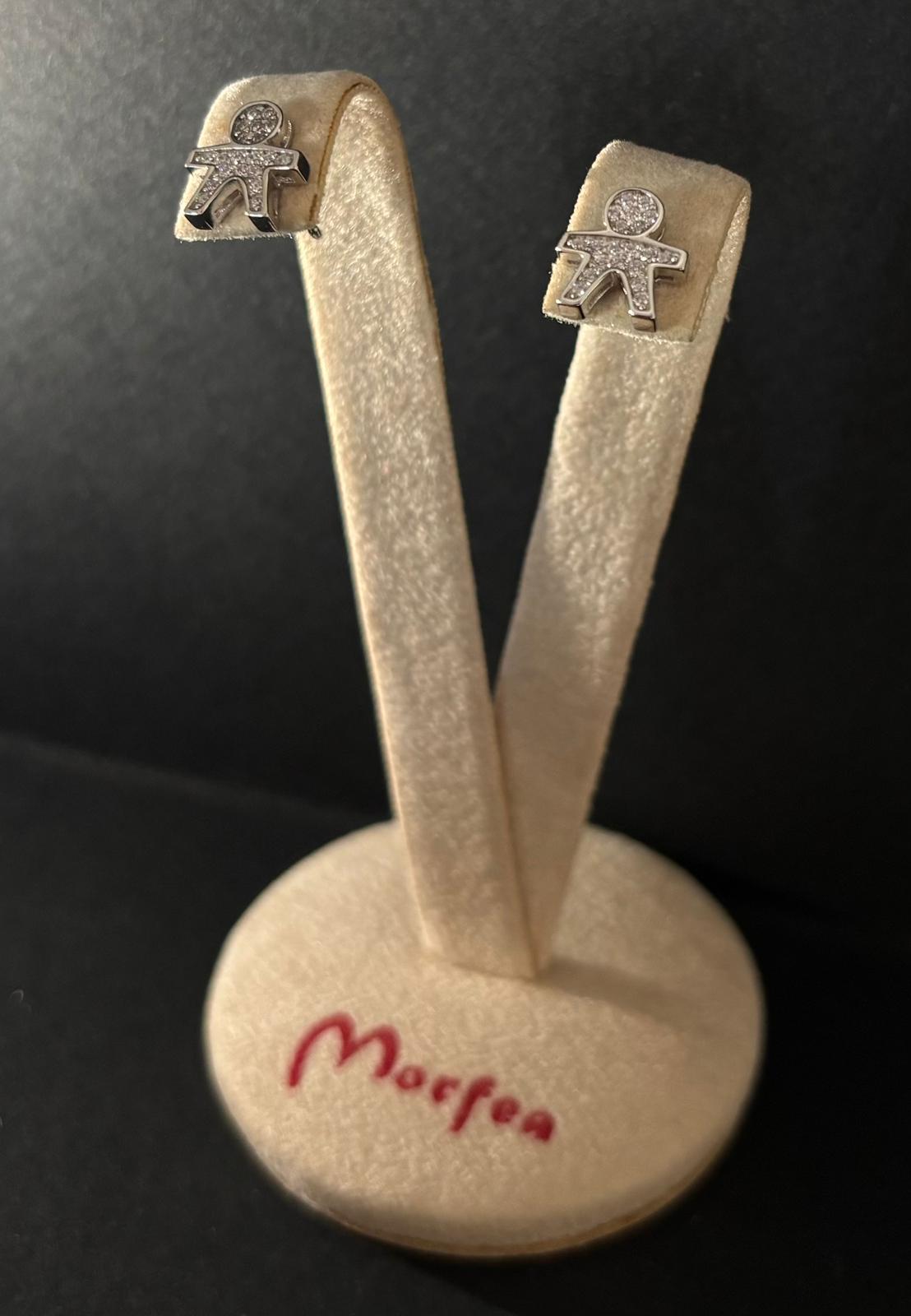 Orecchini bambino con zirconi bianchi