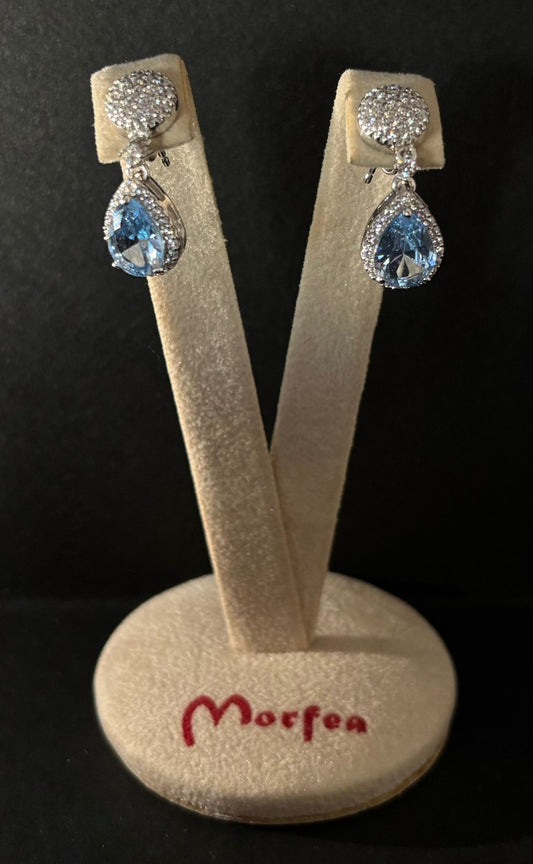Orecchini Morfea con zircone acqua marina