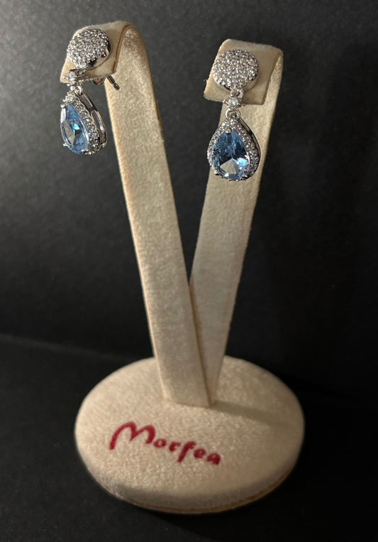 Orecchini Morfea con zircone acqua marina