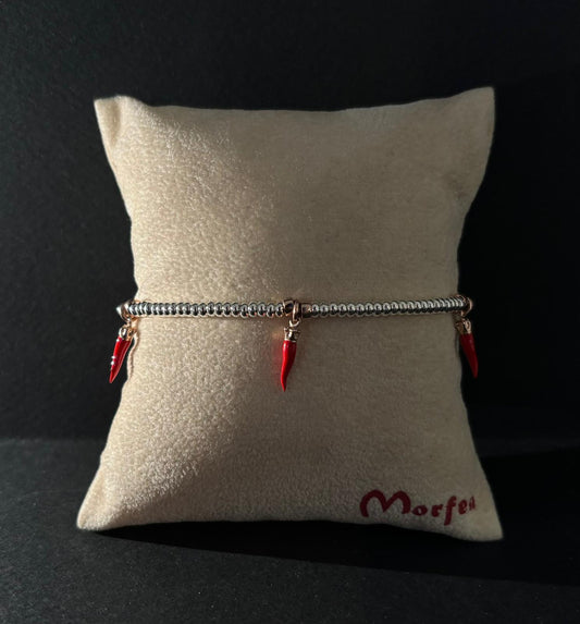 Bracciale Morfea con corni rossi