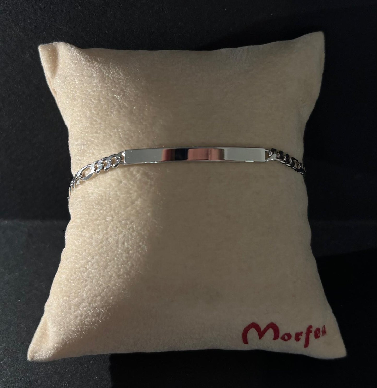 Bracciale Morfea uomo con placca in argento