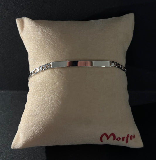 Bracciale Morfea uomo con placca in argento