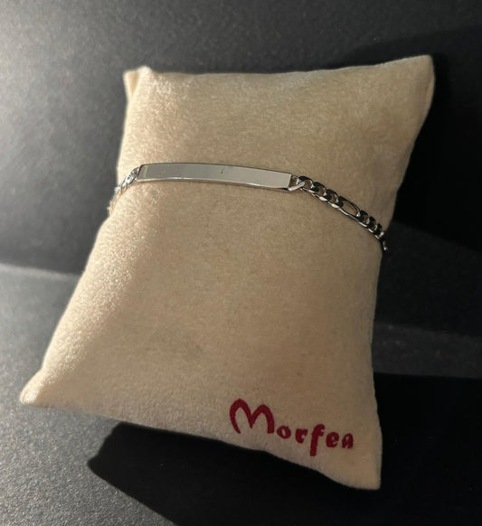 Bracciale Morfea uomo con placca in argento