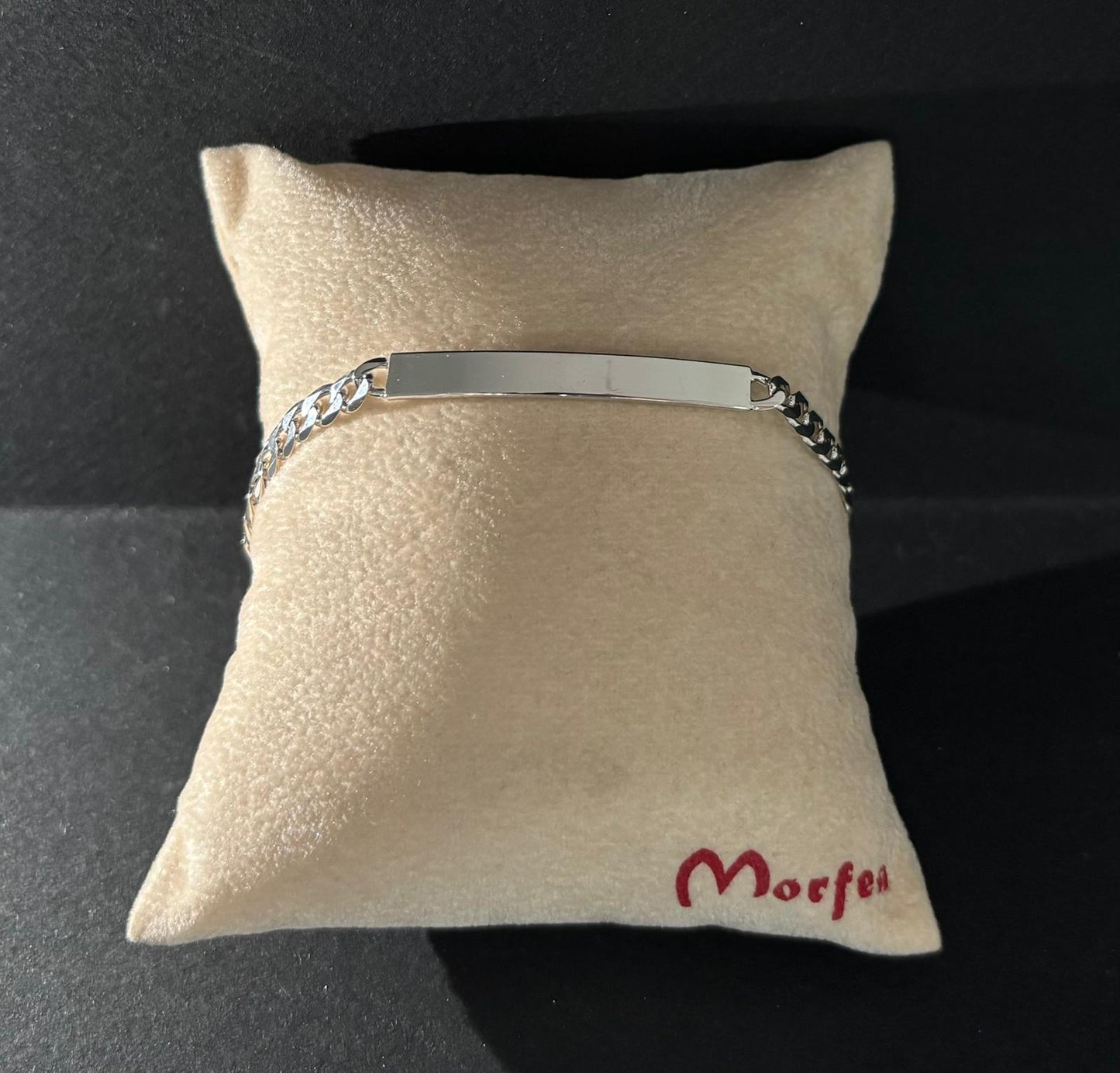 Bracciale Morfea uomo con placca in argento