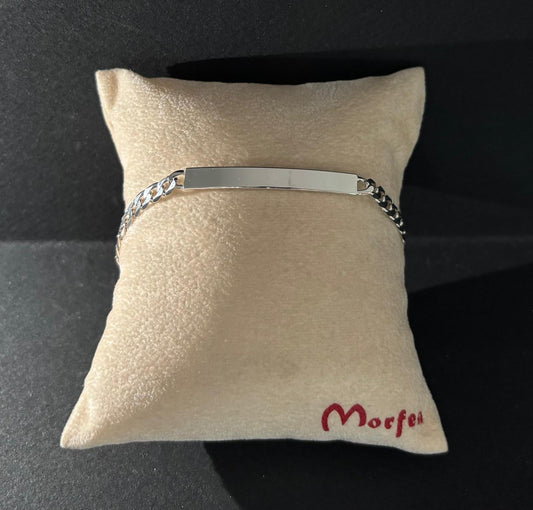 Bracciale Morfea uomo con placca in argento