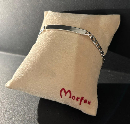 Bracciale Morfea uomo con placca in argento
