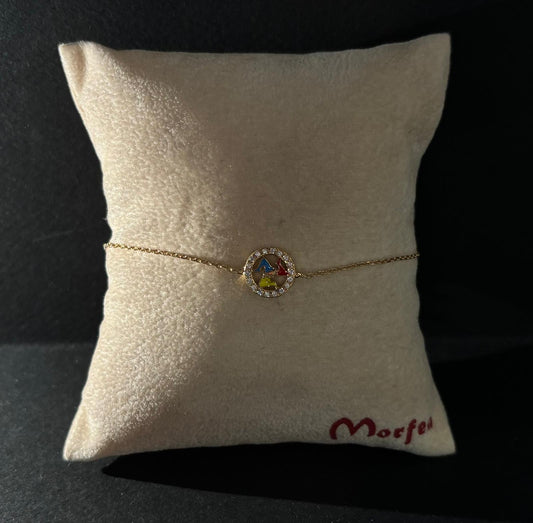 Bracciale Morfea con trinacria e zirconi bianchi