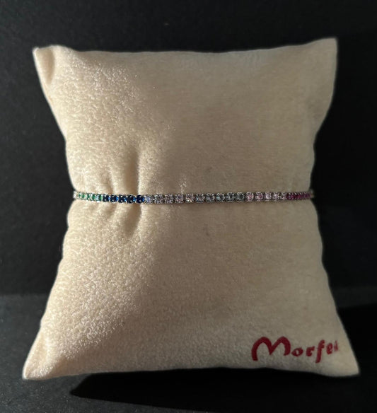 Bracciale Morfea tennis con zirconi colorati