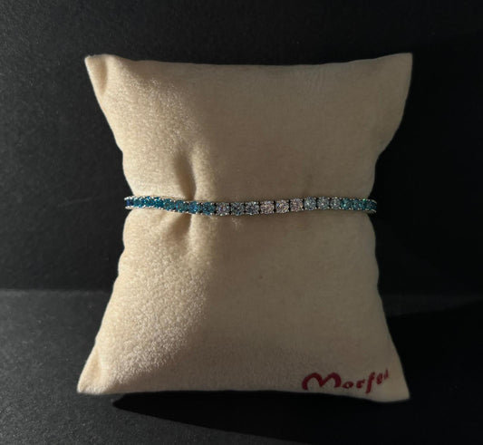 Bracciale Morfea tennis con zirconi celesti