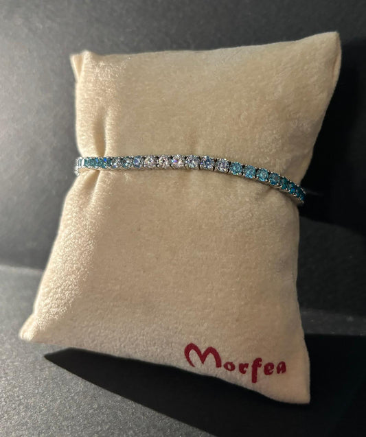 Bracciale Morfea tennis con zirconi celesti