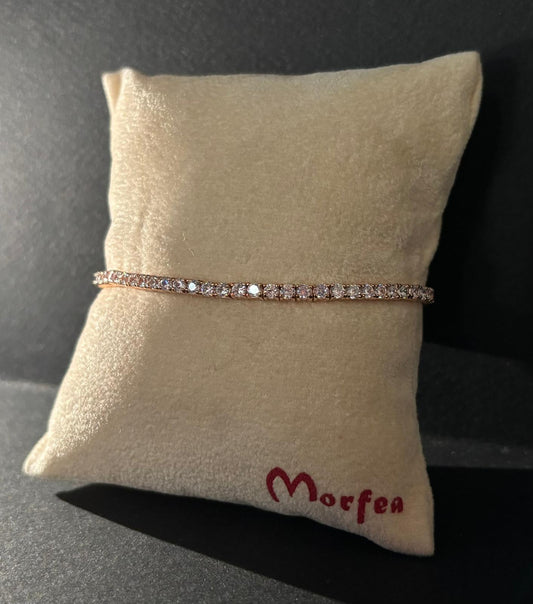 Bracciale Morfea tennis rosa gold con zirconi bianchi