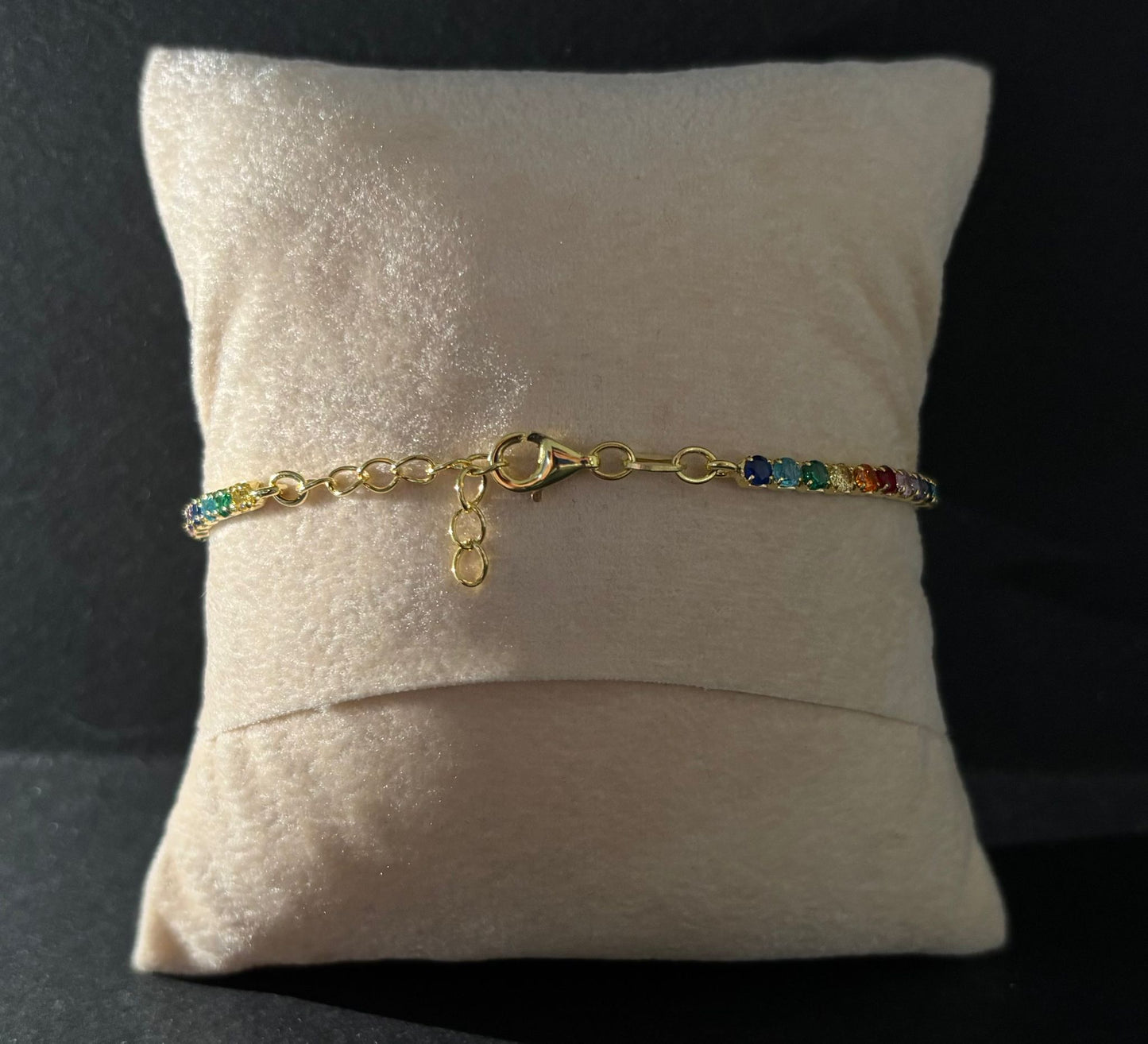 Bracciale Morfea tennis color oro con zirconi colorati