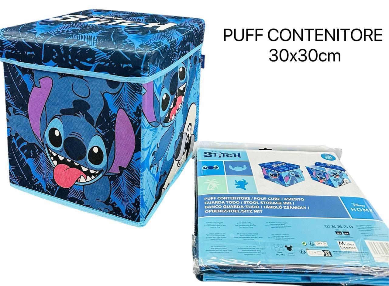 Pouf contenitore disney stitch azzurro