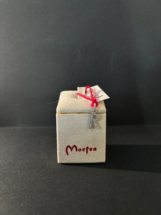 Ciondolo Morfea lettera R con zirconi bianchi