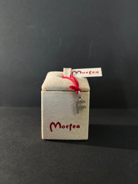 Ciondolo Morfea lettera F con zirconi bianchi