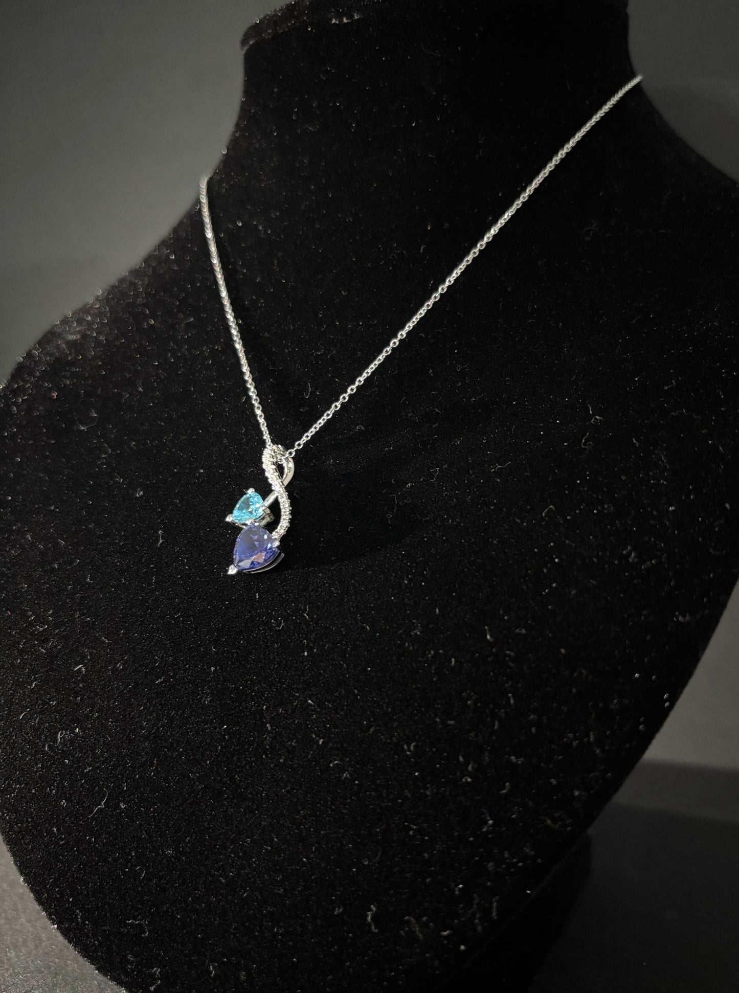Collana Morfea con Zirconi azzurri blu e bianchi